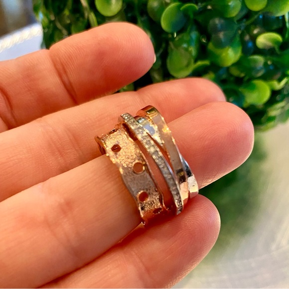 Rose Gold & Silver Wide Ring Brand New - Picture 5 of 10